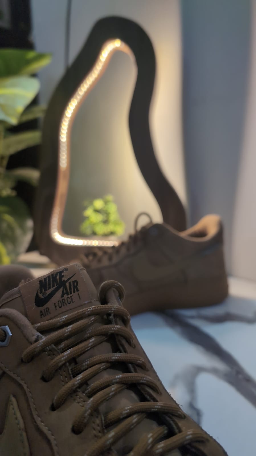 Brown Suede Nike Air Force WB Flax Sneaker with Gum Sole