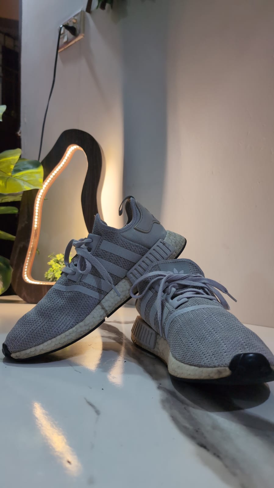 Pre-Loved Adidas Grey Knit Sneakers image 3