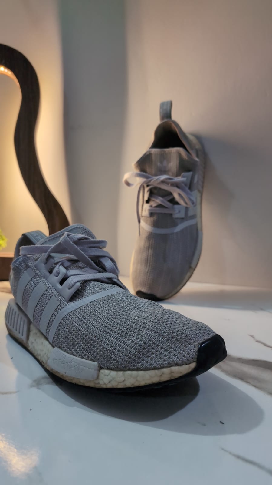 Pre-Loved Adidas Grey Knit Sneakers image 2