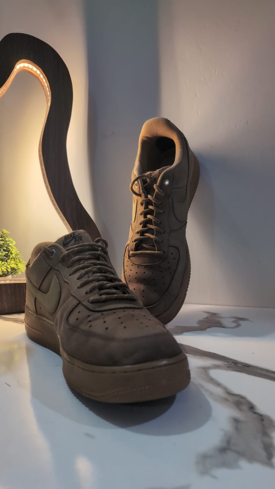 Brown Suede Nike Air Force WB Flax Sneaker with Gum Sole image 2