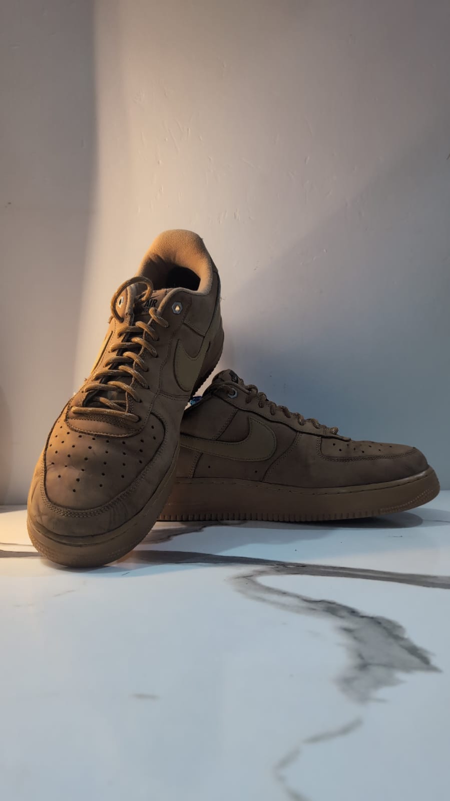 Brown Suede Nike Air Force WB Flax Sneaker with Gum Sole image 3